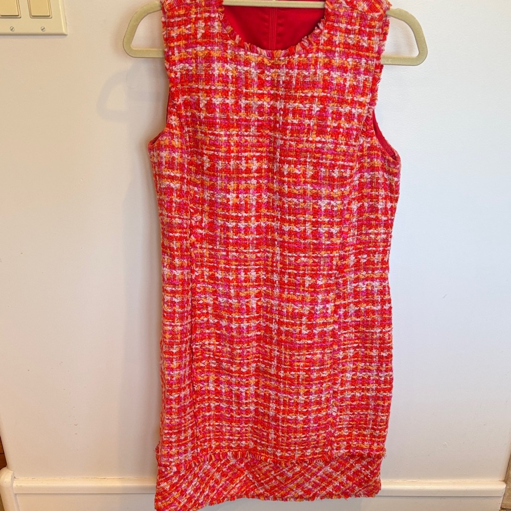 Elie Tahari Vibrant Red Tweed Mini Dress